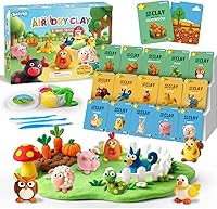 BEIREG Air Dry Clay Kit for Kids: 15 Farm Animals & Vegetables, Ultra Soft Non-Toxic Modeling Clay with Tutorials, Ages 3-12 STEM Fun