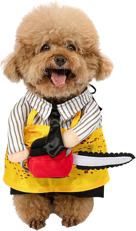 Fantasia de Halloween para Cães com Motosserra Amarela NACOCO, Ajustável, Tamanho S