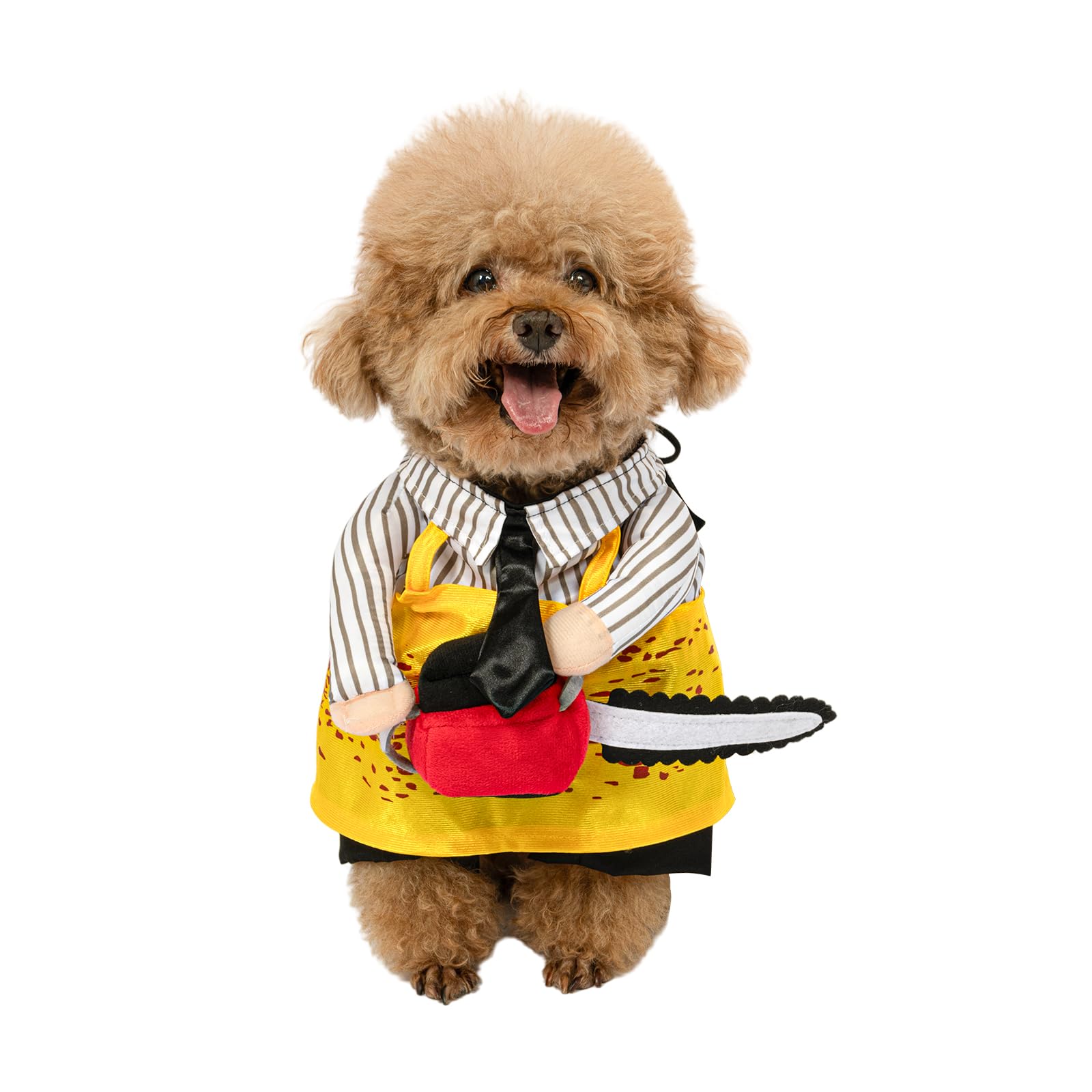 NACOCO Halloween Dog Chainsaw Costume - Pet Cosplay Clothes Cat Special Outfit Apparel Adjustable Puppy Party for Small Medium and Large Dogs(Yellow Chainsaw, XS) โ image 1