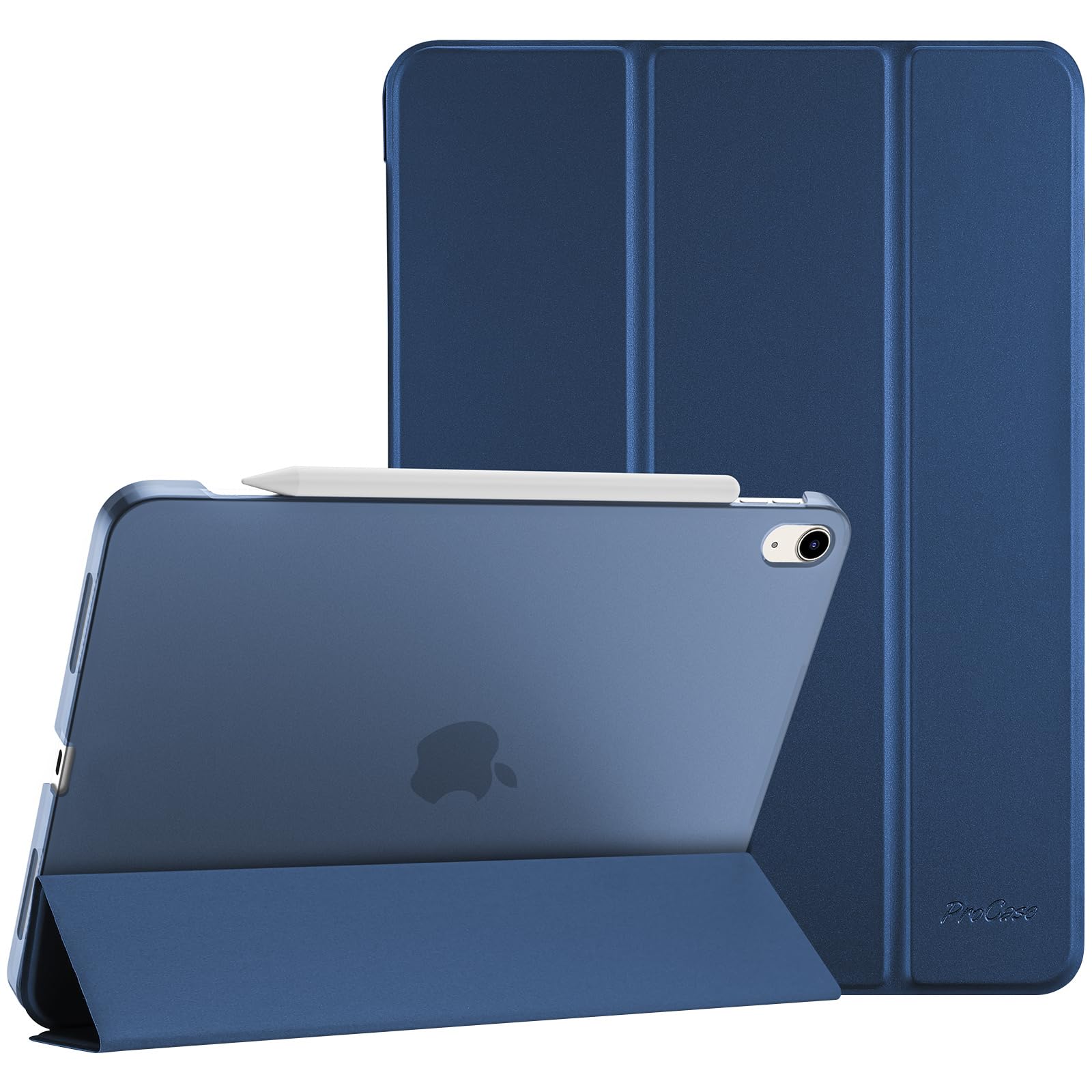 ProCase Custodia iPad Air 11" M2 2024, Cover iPad Air 6/5/4 Generazione (10,9 Pollici Modello 2022/2020), [Supporta Ricarica di Pencil 2] Smart Cover Leggero Auto Svegliati/Sonno -Blu Scuro