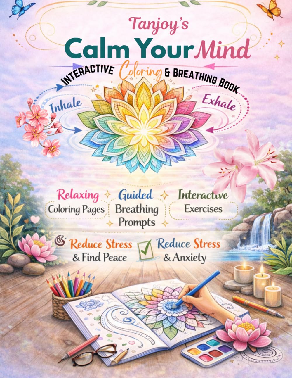 Calm Your Mind: Interactive Coloring and Breathing Book (Peaceful Pause Collection)