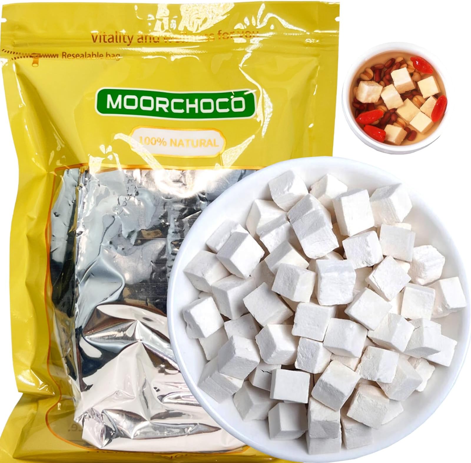 DIAN MAI HAO 500g(17.6 oz) Fu Ling - Poria Cocos Fungus, 백복령(白茯苓) from 100% N...