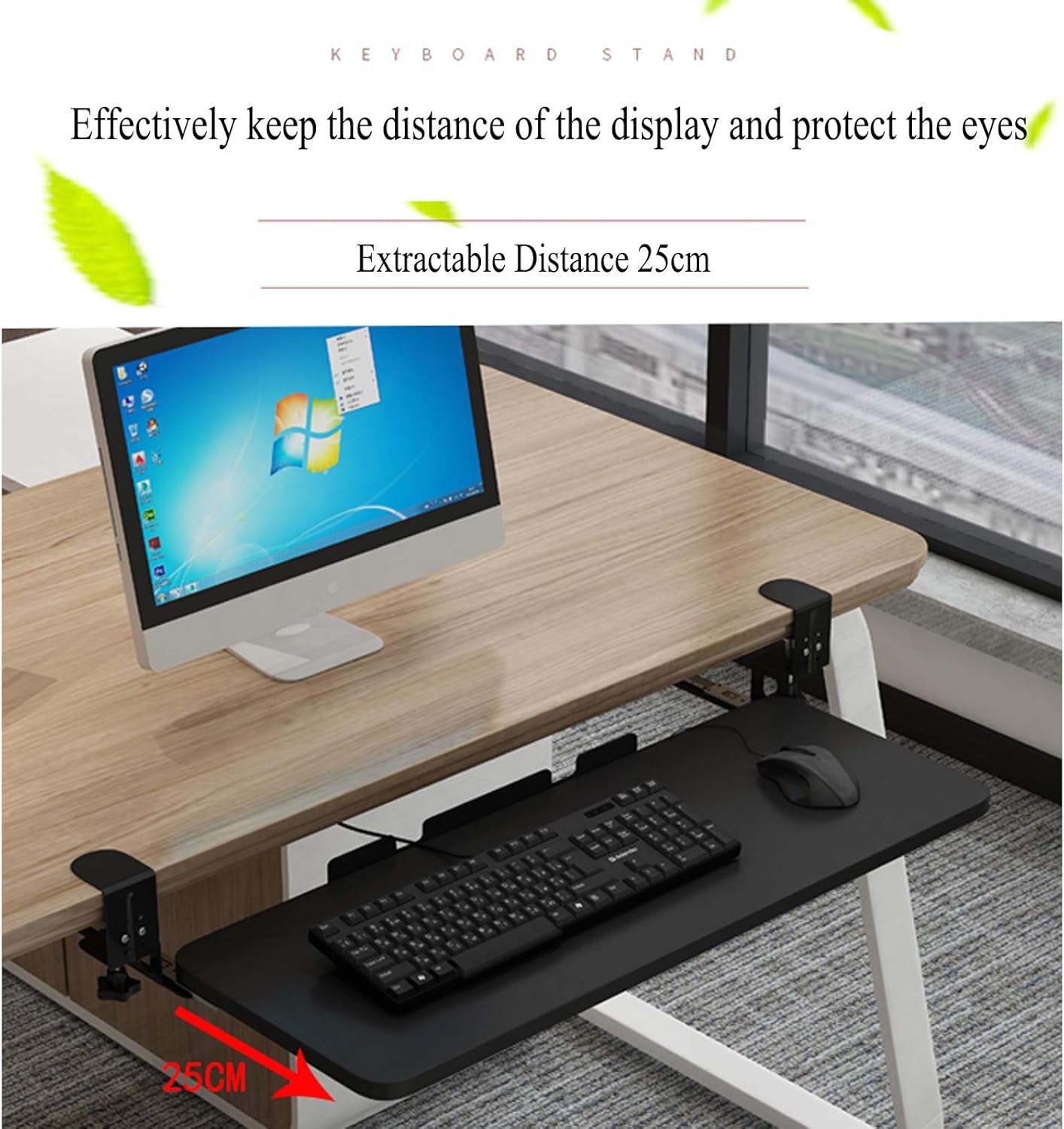 Tinse キーボードトレイ 机の下キーボードスライダー 65cm 25cm Tinse