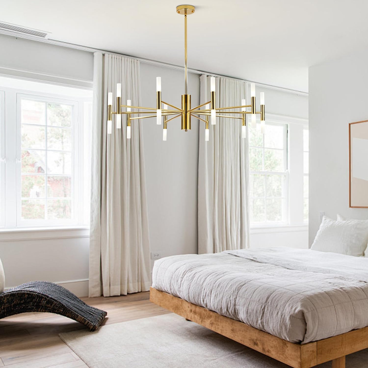 Contemporary Extra Large Chandeliers Vintage Gold Sputnik Chandelier Ceiling Light Fixture Mid Century Modern Dining Room Chandelier for Living Room Bedroom