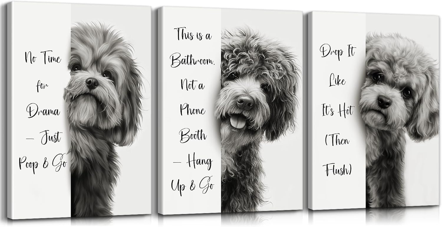 Cow Pictures Canvas Wall Art with Built-in Wooden Frame - Farmhouse Highland Cow Wall Decor & Rustic Animals Paintings Posters for Home Decoration - Lightweight & Easy Hanging, 12x16x3 Inches