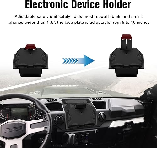 Miniatura 3 de Soporte para tablet con caja de almacenamiento para Polaris Ranger XP 1000 18-24, soporte GPS para dispositivos electrónicos Polaris Ranger XP 1000