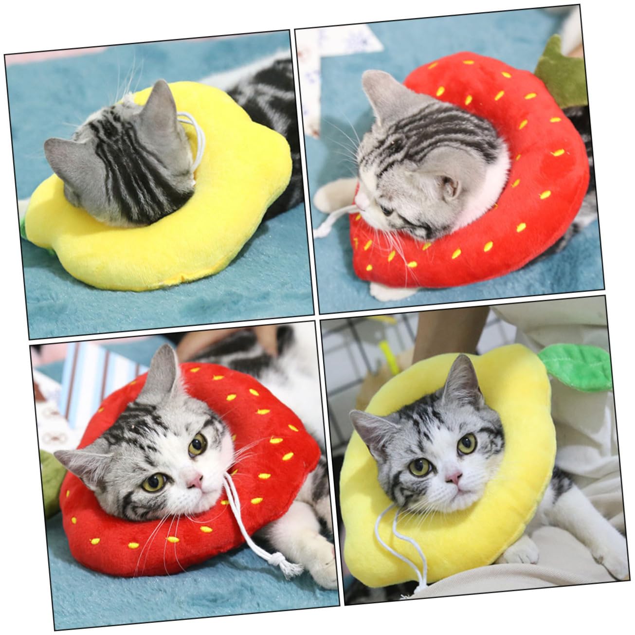 FOMIYES 2 Set Di Coni Per Il Collo Del Gatto Coni Per La Collare Per Gatti Regolabile Cono Morbido Per Gatti Previene I Graffi 2 Pezzi*2