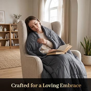 Queen Size Weighted Blanket for Adults - 15lbs 60 x 80 Cooling Heavy Blankets for All-Season Sleeping, Soft & Breathable with Premium Glass Beads, Machine Washable