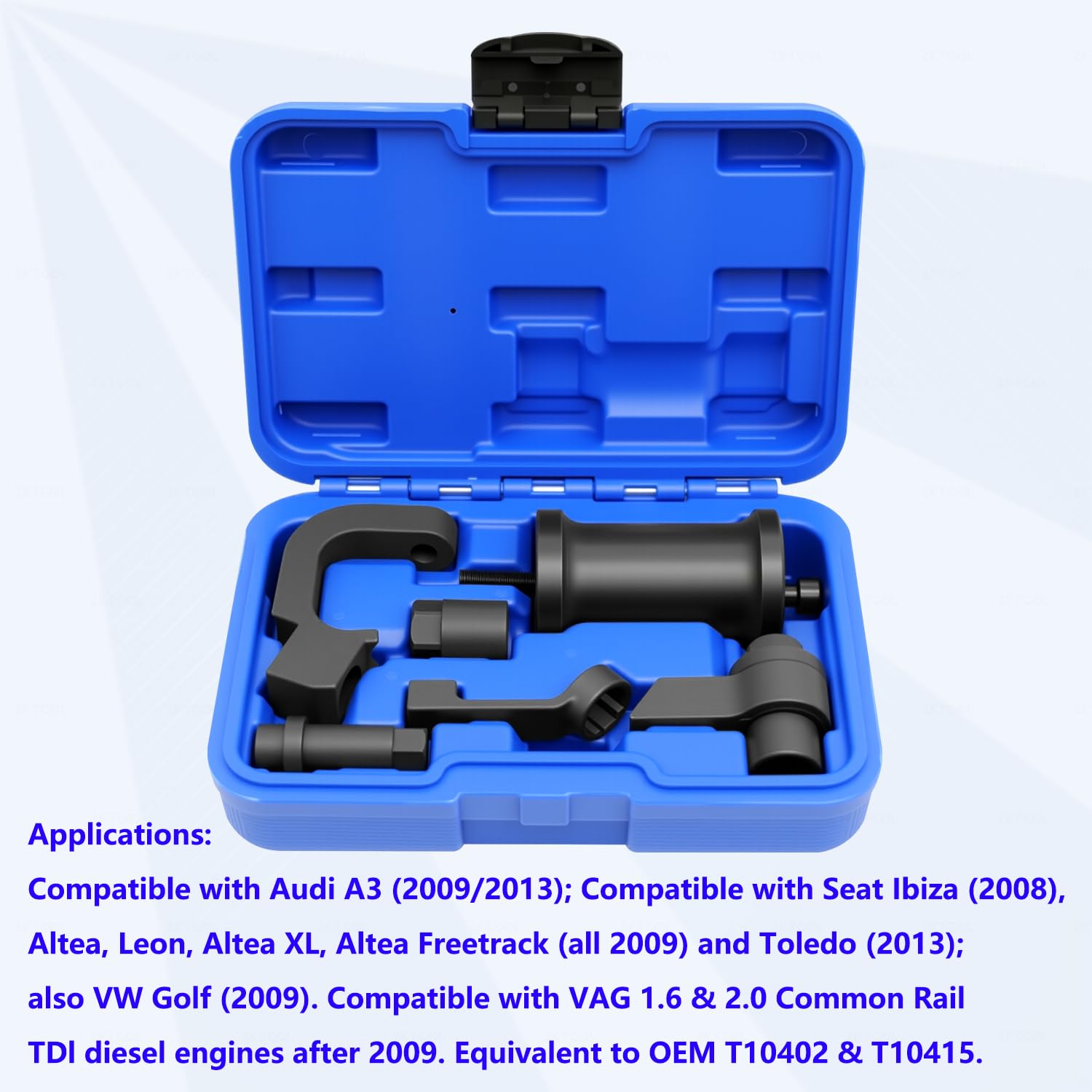 ZKTOOL 7 Pezzi Strumento di Rimozione dell'Iniettore di Carburante, Estrattori per Iniettori, Estrattore a Martello Scorrevole, Compatibile con V-W Au-di VAG 1.6 2.0 TDi Diesel, T10402 T10415