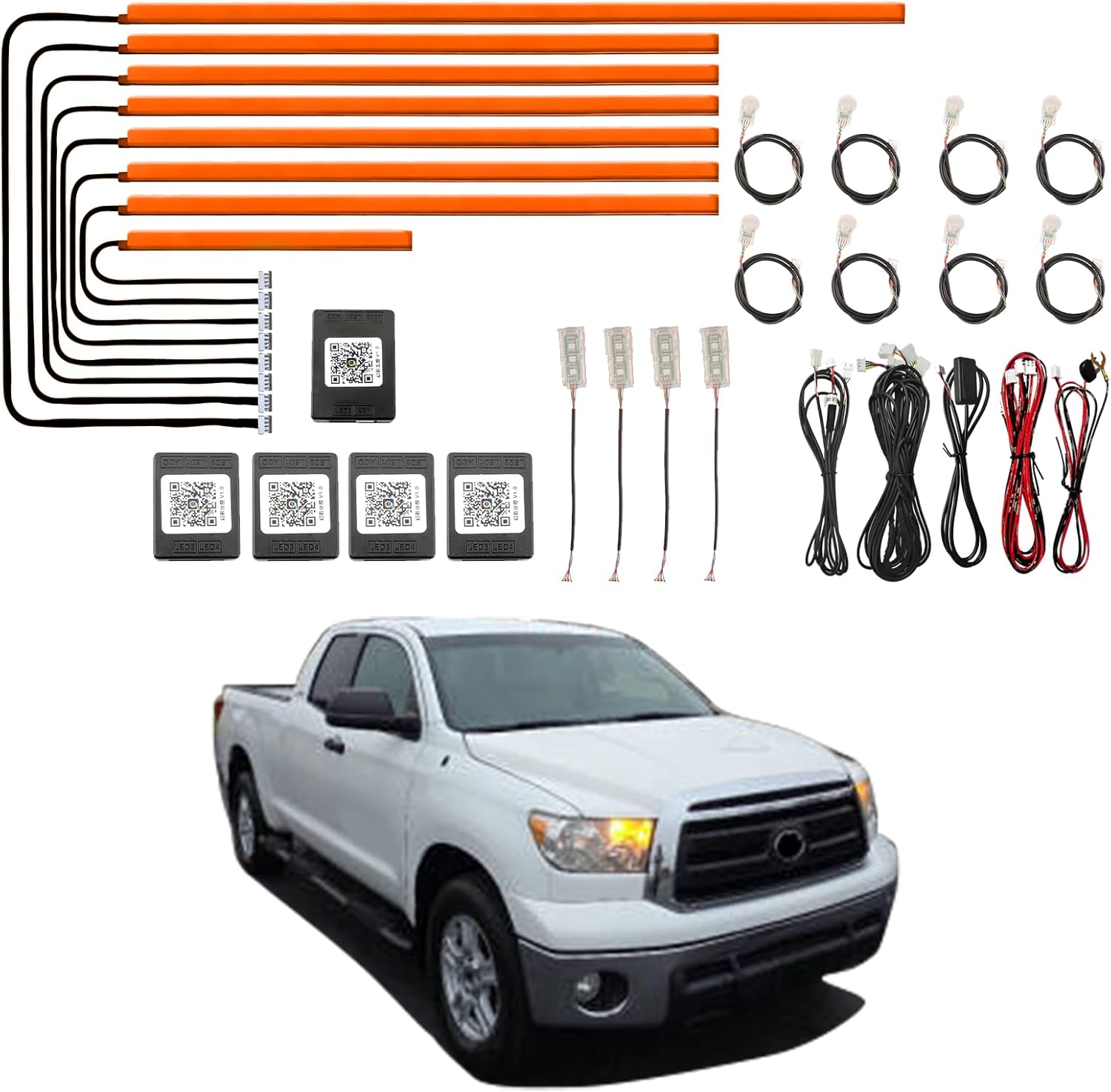 Dreamcolor 20 in 1 Car LED Strip Lights WithAPP Control and 256 Color Modes, for ToyotaTundra 2007,2009,2012,2015,2019,2020,2021 Neon AmbientLighting Kit