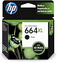 Cartucho de Tinta HP 664XL preto Original (F6V31AB) Para Impressora Deskjet 2136, 2676, 3776, 5076, 5276