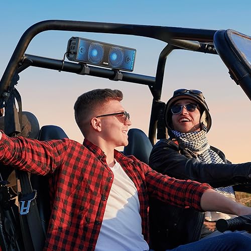 Vista 7 de Ehaho Barra de sonido UTV de 17 pulgadas, barra de sonido ATV Bluetooth con iluminación RGB, barra de sonido impermeable IP66 para carrito de golf