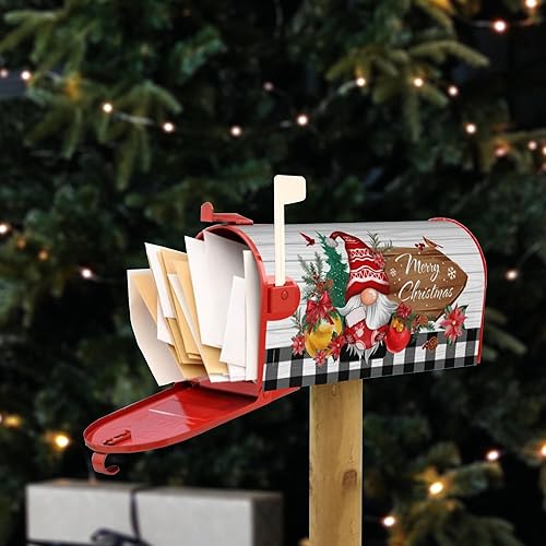 Miniatura 2 de Fundas magnéticas impermeables para buzón de Navidad de 18 x 21 pulgadas, diseño de gnomos de invierno, tamaño estándar, decoración de jardín