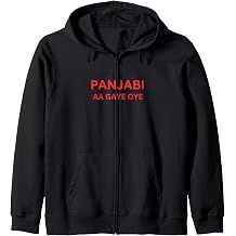 Panjabi Aa Gaye Oye Red Punjabi Diljit Dosanjh Merch Zip Hoodie