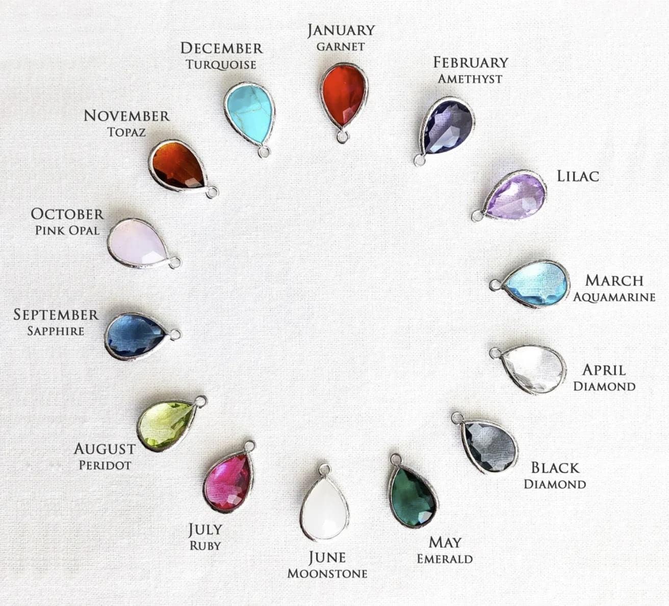 Personalized, Teardrop Birthstone Necklace, Bridesmaid Necklace, Custom Initial Necklace, Gift for Her - Image 8