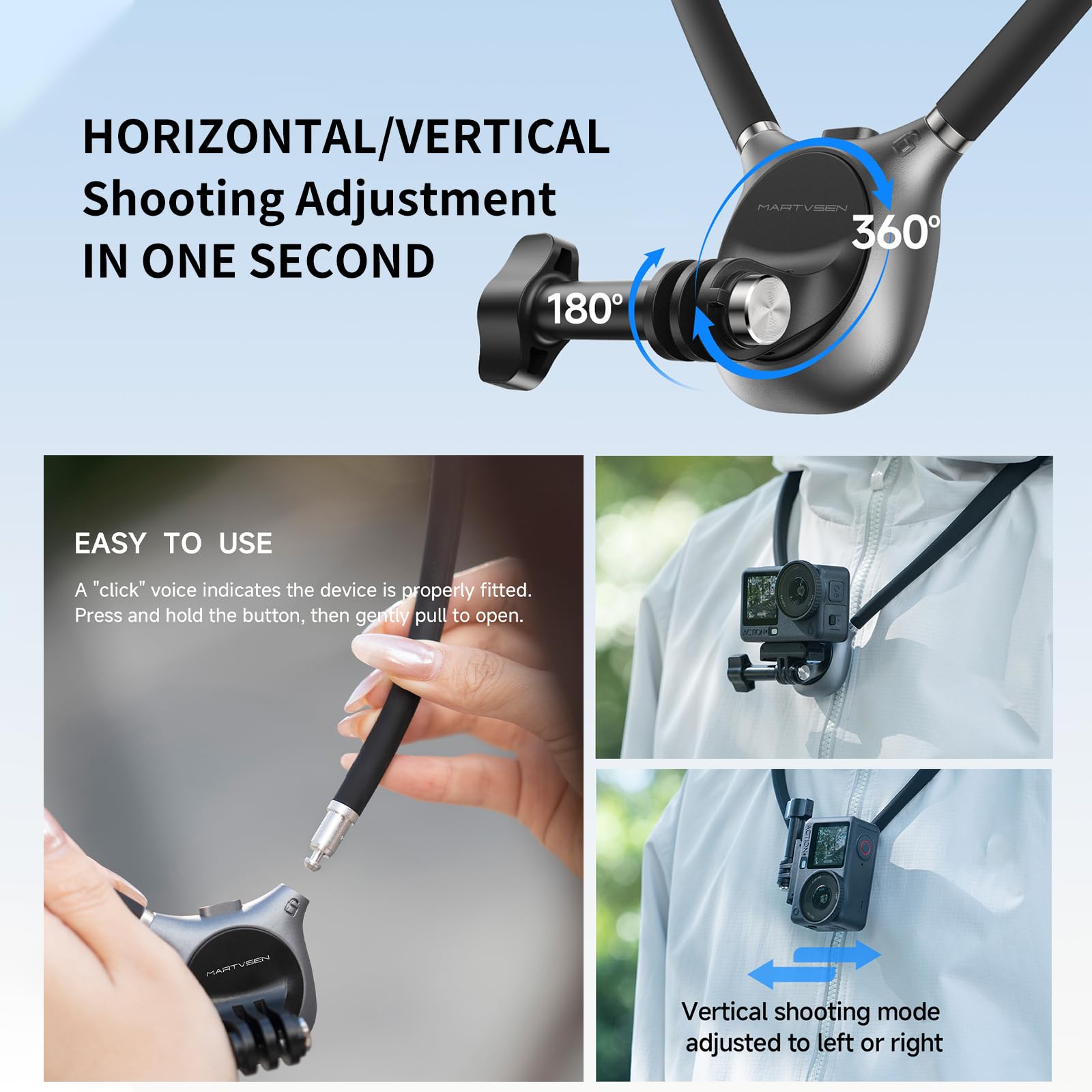 Supporto magnetico per telefono da collo per registrazione video POV fotocamera telefono POV supporto toracico per GoPro DJI Osmo, Pocket 3 Neck Mount, ideale per vlogging, live streaming, cucina
