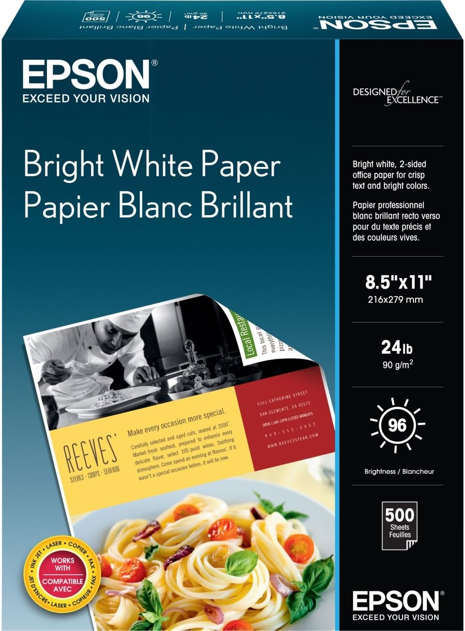Epson Bright White Pro Paper S0415864, 8.5" x 11" (500
