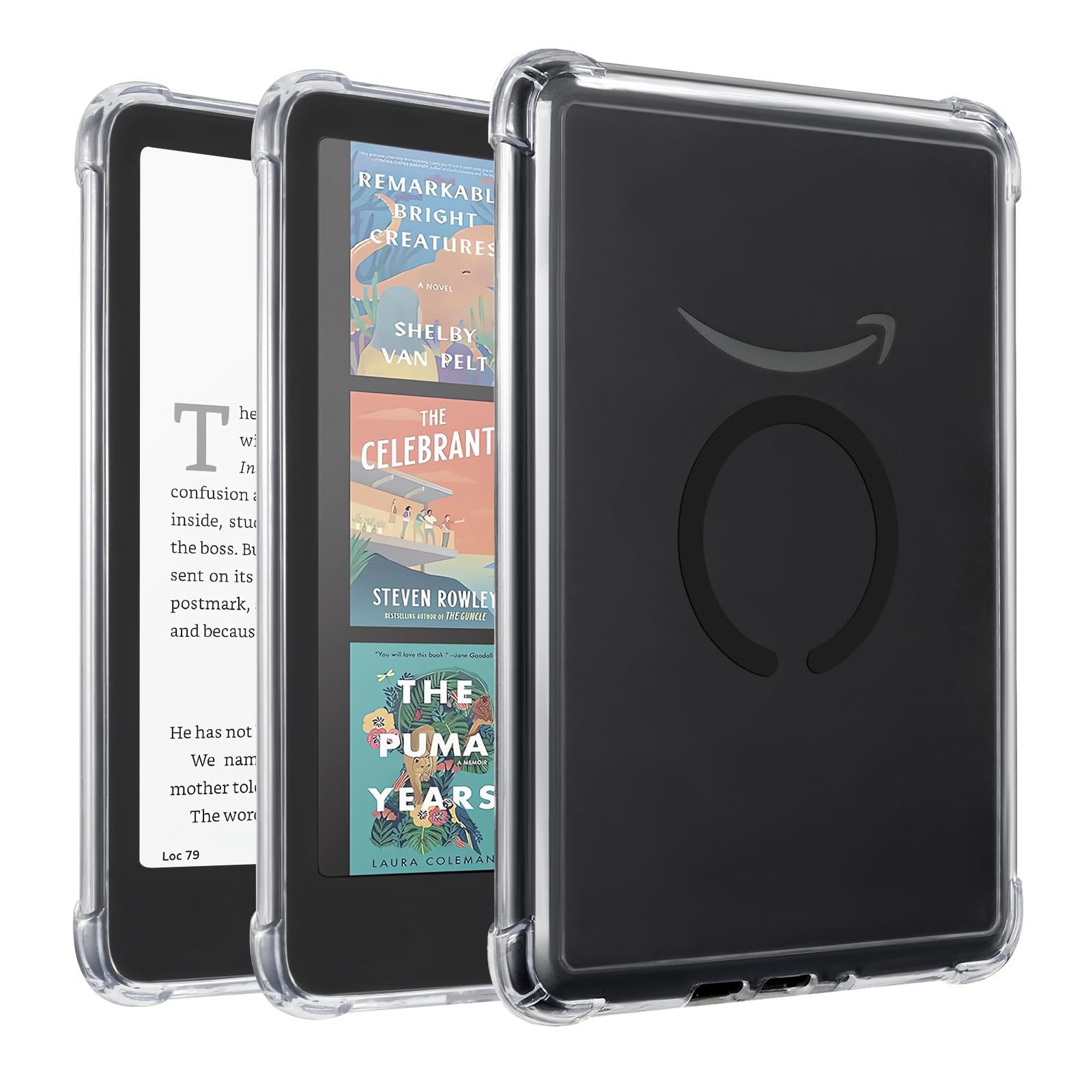 iDLEHANDS Magnetic Clear Case for 7" Kindle Paperwhite 12th Gen 2024 and Kindle Colorsoft - with AirBag Compatible with iPhone MagSafe, for Samsung/
