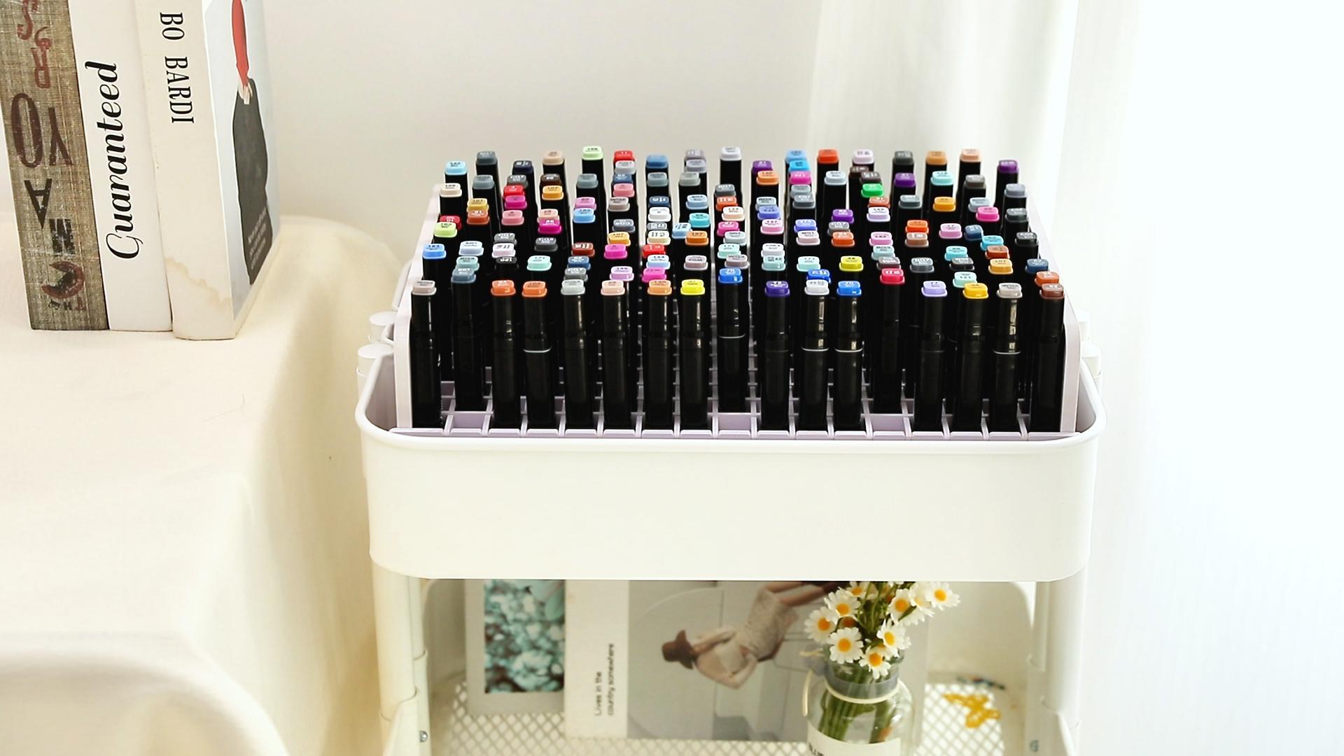 Amazon.com : SANFURNEY 204 Slot Marker Organizer, Desktop Art