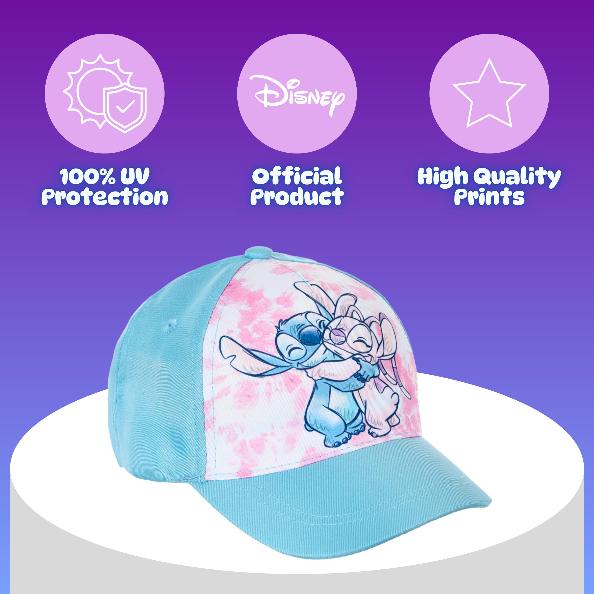 Disney Stitch y Angel Gorro para Niñas, Gorra de Beisbol de Verano Infantil, Regalo para Niñas