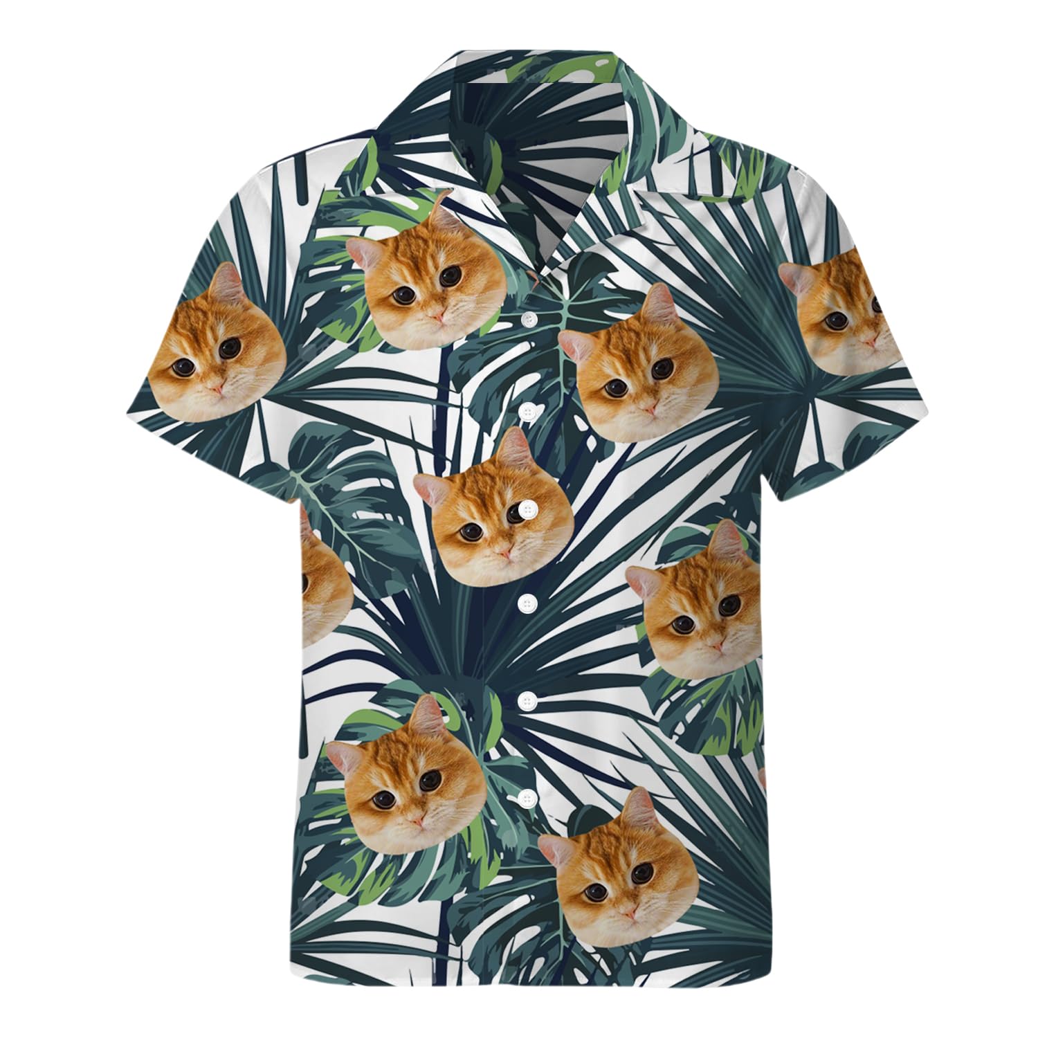 WERWAES Camisas Hawaianas Personalizadas para Hombre, Camisas Hawaianas con Cara de Foto Personalizada para Hombres, Camisas de Manga Corta con Botones para Hombres