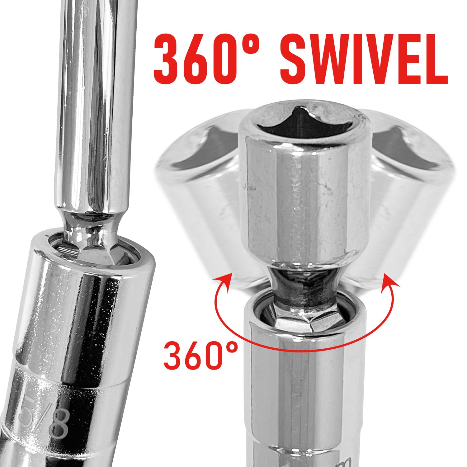 Lot de 6 bougies d'allumage magnétiques pivotantes de 3/8", comprend des bougies d'allumage à paroi mince de 9/16", 5/8", 13/16", 14 mm, à paroi mince avec 12 points, CR-V