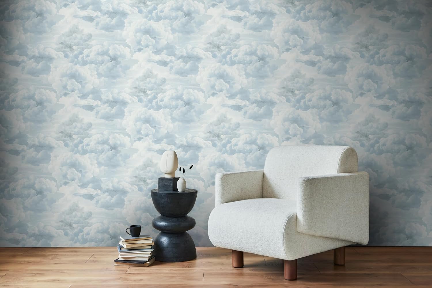 Livingwalls MICHALSKY 399853 Non-Woven Wallpaper Clouds - High-Quality Design Wallpaper Sky Nature in White/Blue - Luxury Wallpaper