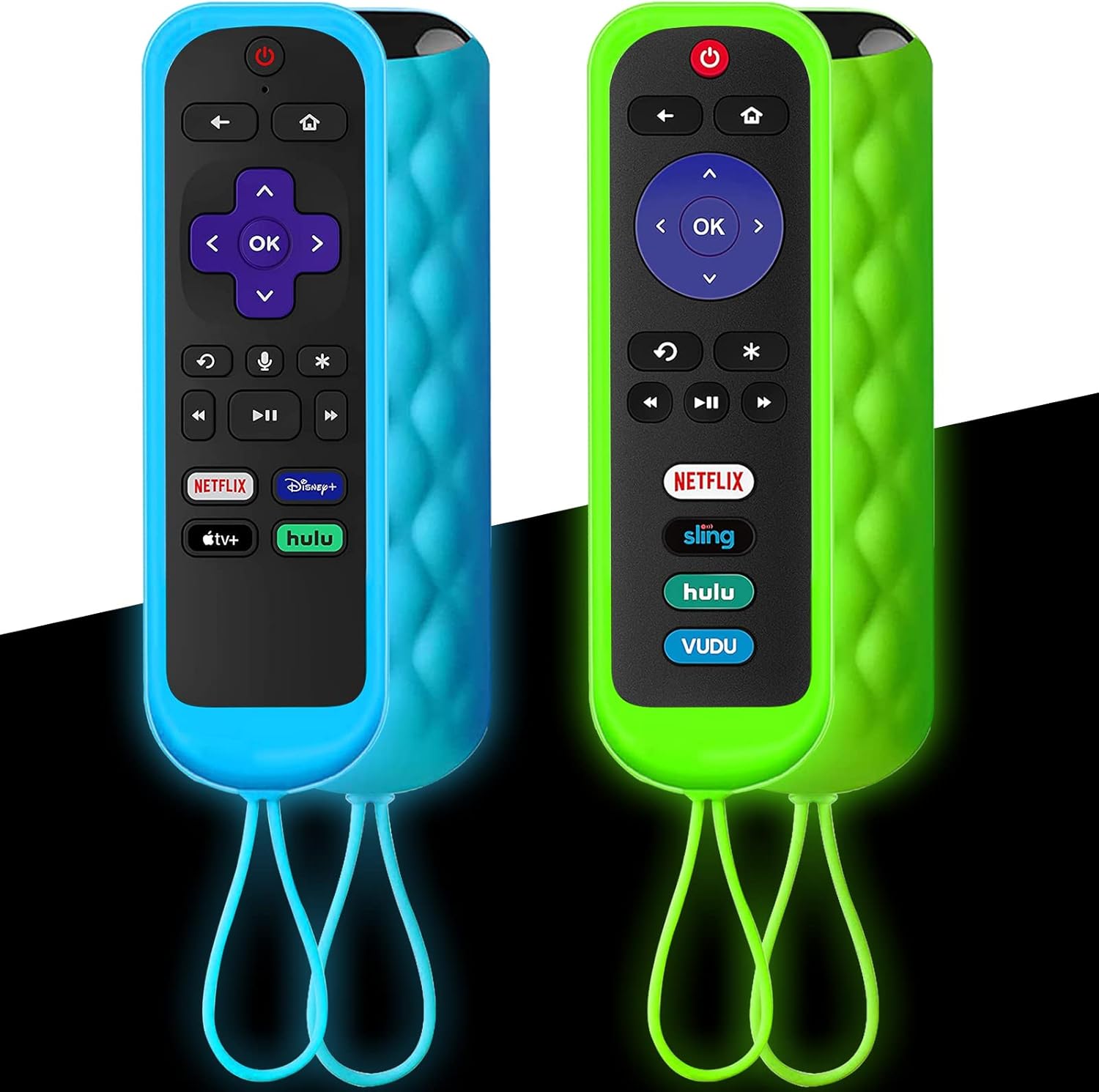 2Pack Remote Cover for Roku TV RC280, Glow in The Dark