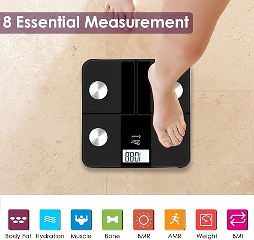 Miniatura 4 de Uten Báscula inteligente para peso corporal, báscula digital inalámbrica de baño con grasa corporal y peso de agua para personas, analizador