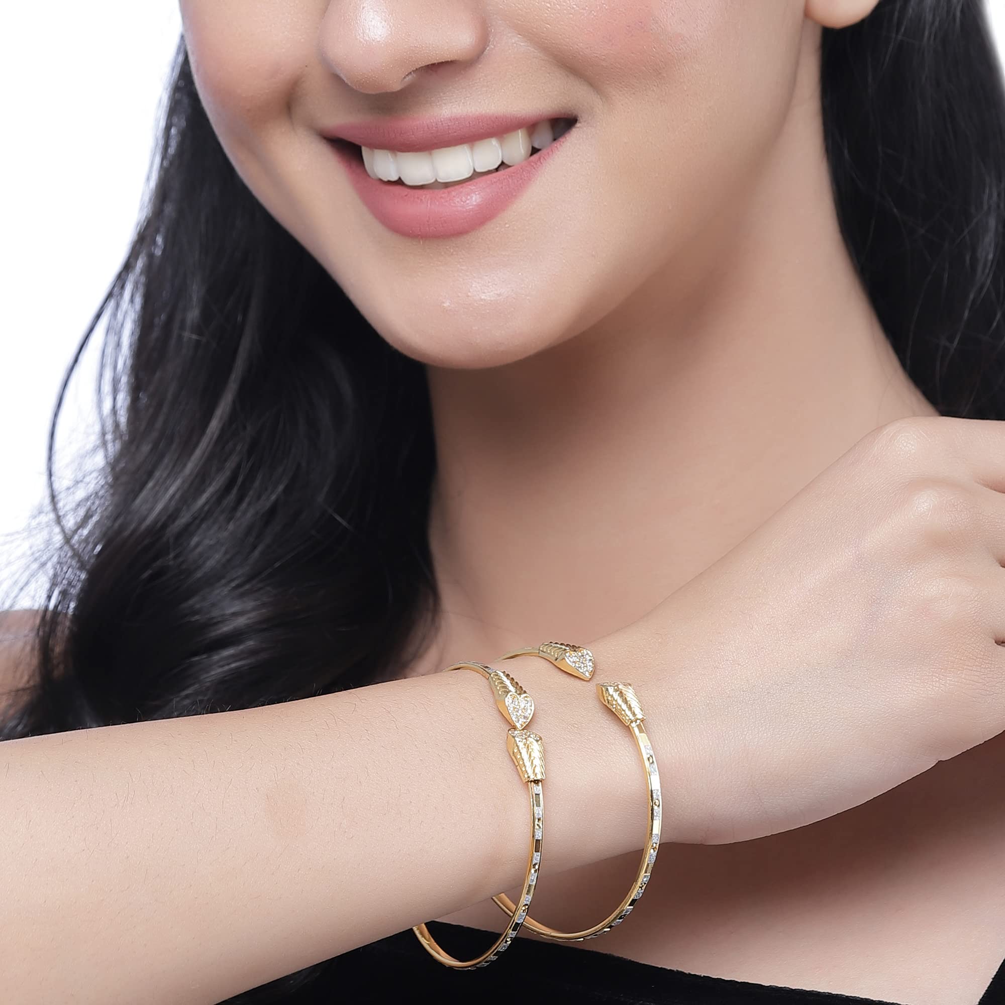 Gold-Plated American Diamond Bangle Bracelet
