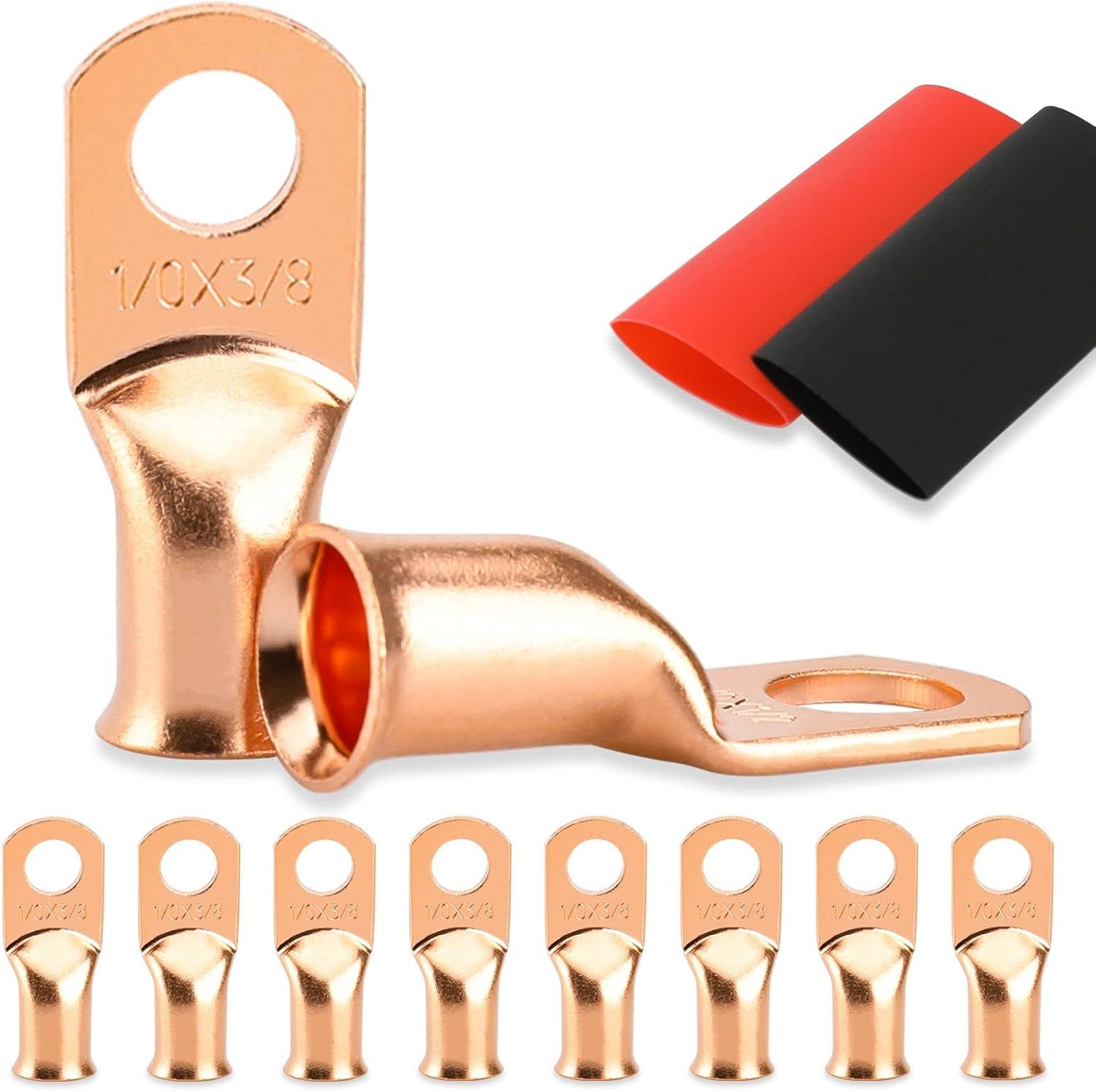 Amazon.co.jp 8PCS Battery Cable Ends, 1/0 Gauge Wire Connectors 3/8