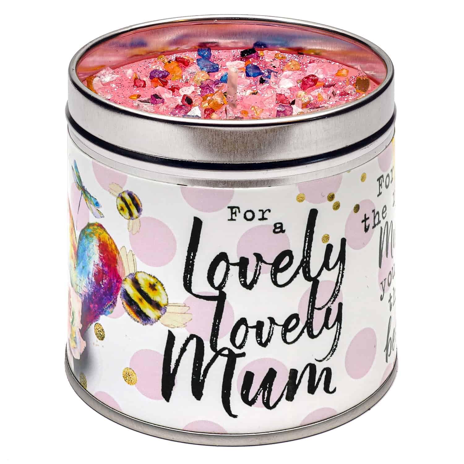 Best Kept Secrets White/Pink Lovely Lovely Mum Tin Candle