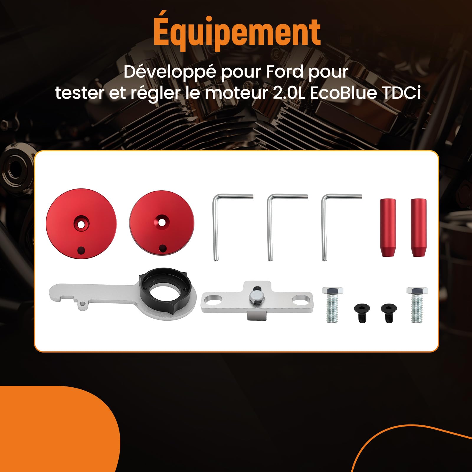 maXpeedingrods Outil de réglage du moteur pour Ford Focus Transit S-Max 2.0 TDCi EcoBlue 303-1643 303-1637 303-1650 Bleu, Kit d'outils de synchronisation d'alignement d'arbre à cames du moteur
