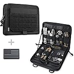 WYNEX Tactical Folding Admin Pouch, Molle Tool Bag of Laser-Cut Design, Utility Organizer EDC Medical Bag Modular Pouches Tactical Attachment Waist Pouch Include U.S Patch