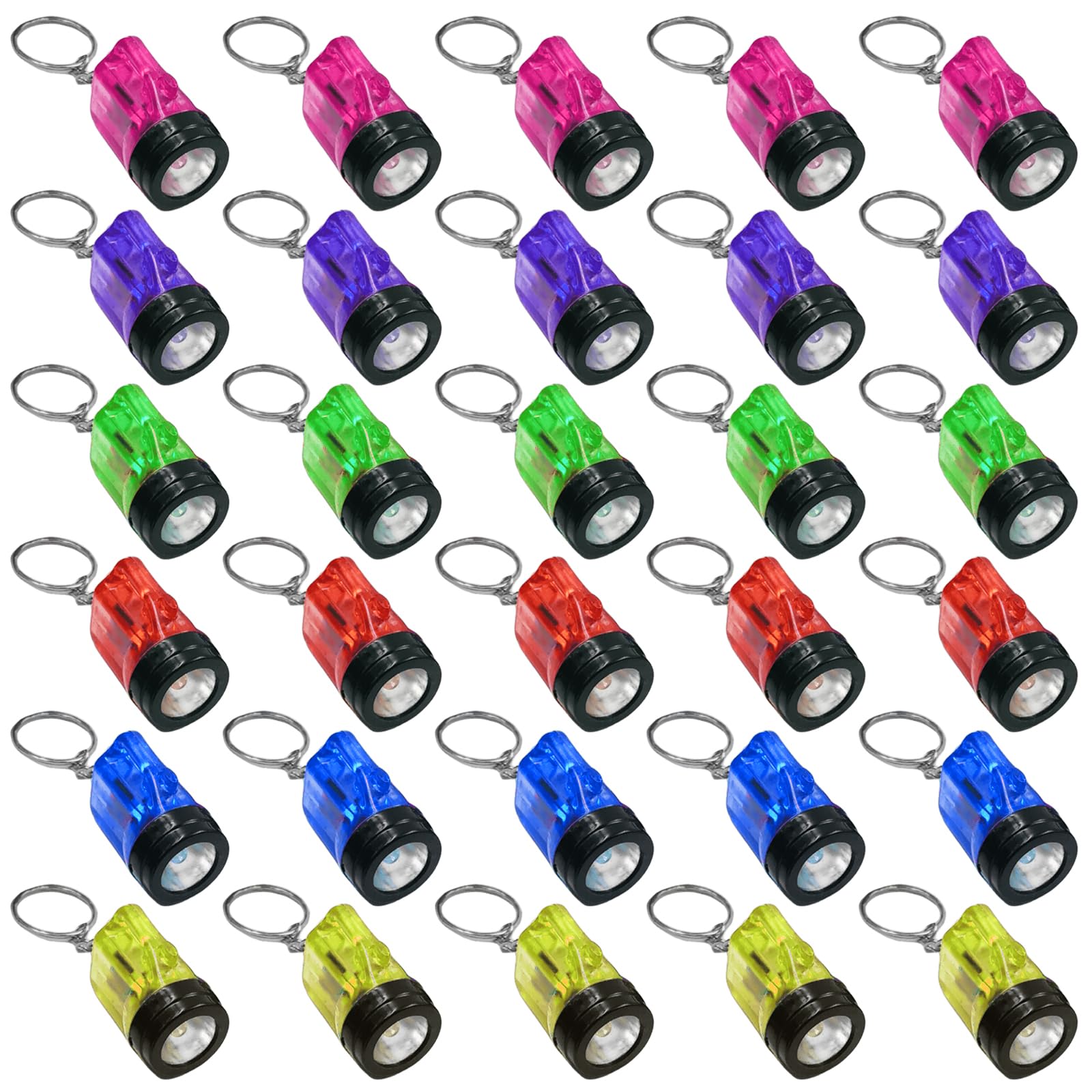 GAOUTO 30 portachiavi per torcia 4 cm LED per bambini, ideale come regalo e regalo, mini torcia per bambini, regalo per ospiti, campeggio, esterno, escursionismo
