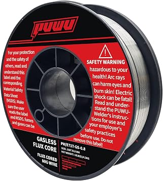 Flux Core Gasless MIG Wire, E71T-GS Mild Carbon Steel .03-Inch-Diameter,0.8mm,10-Pound Spool, Strong ABS Plastic Spool Welding Wire