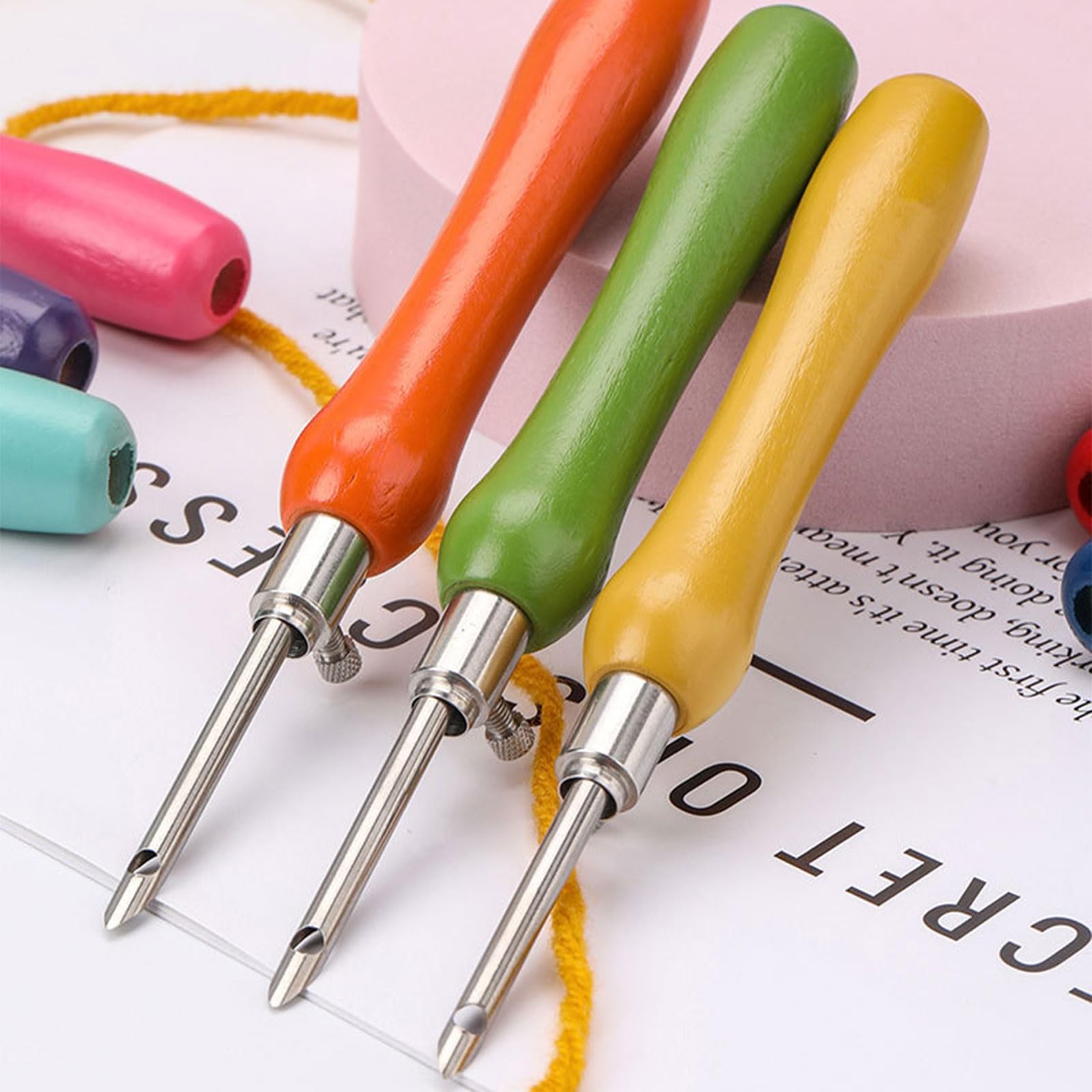 MRKU 5 Set Punched Needle Tool Set Stickerei Stift Einstellbare Punched Needle Pen Einfach zu bedienen
