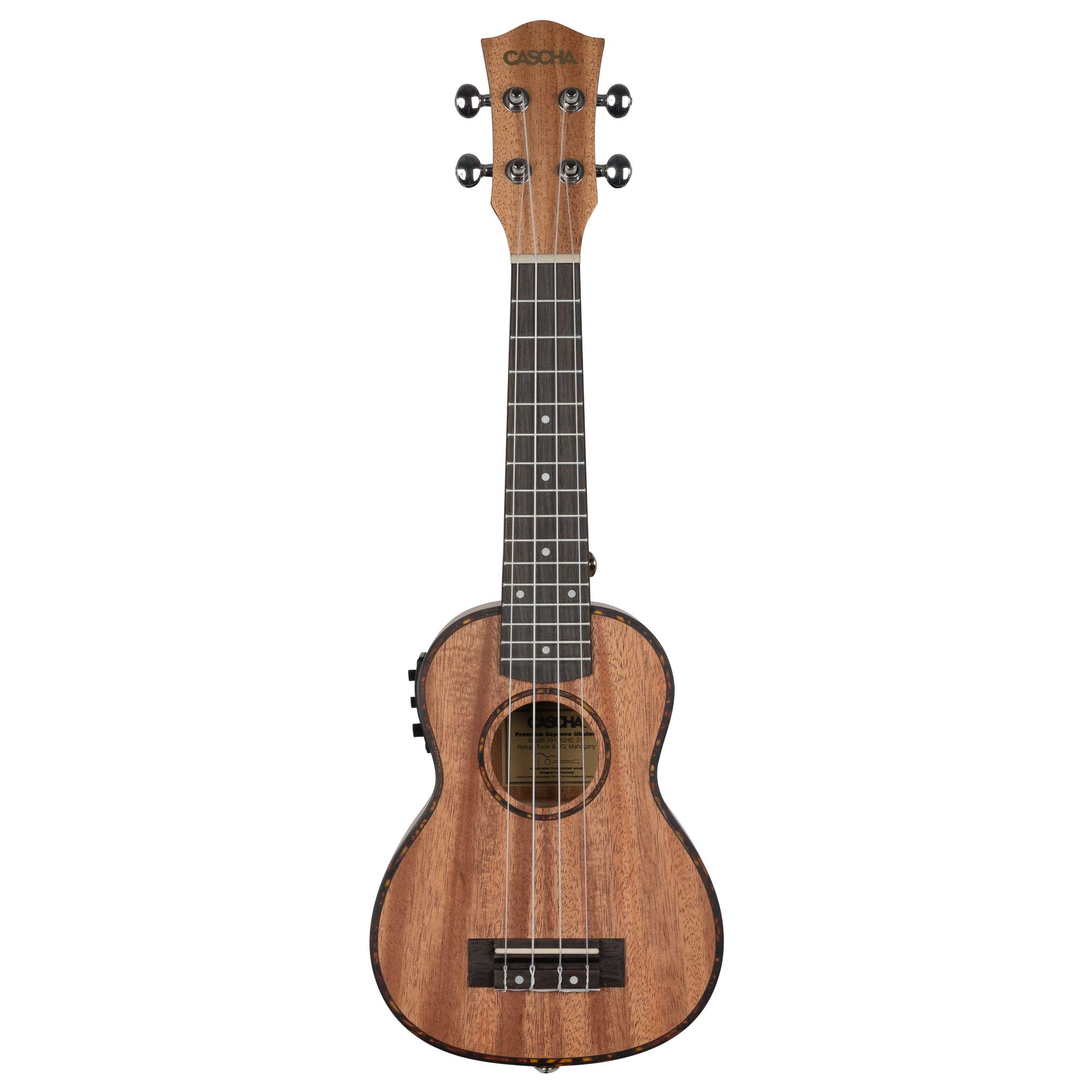 Soprano - Ukulele in mogano, con custodia, 3 plettri