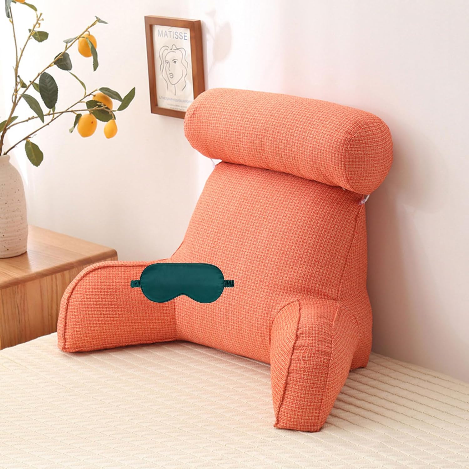 Comfort Lumbar Support Cushion,Reading Pillow for Bed,Ergonomic Back Rest Cushion with Dual Adjustable Straps and Breathable Mesh Cover Chair Pillow for Office Chair,Car Seat