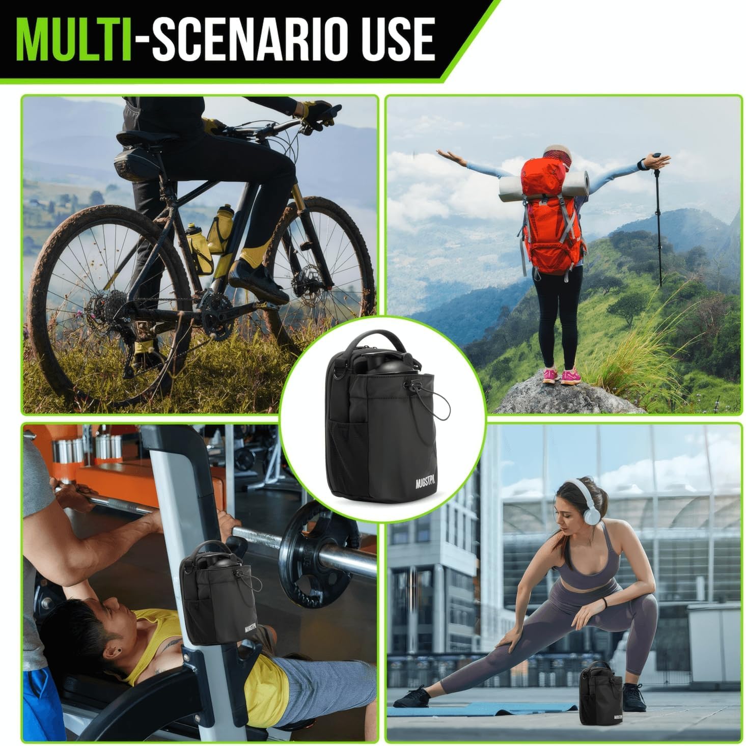 Magnetic Gym Bag with Waterproof Design - Hands-Free Storage with Built-In Phone Pouch, Water Bottle Holder, Strong Magnetic Attachment. For Gym, Golf, Work, Motorcycle, Everyday Carry - Image 6