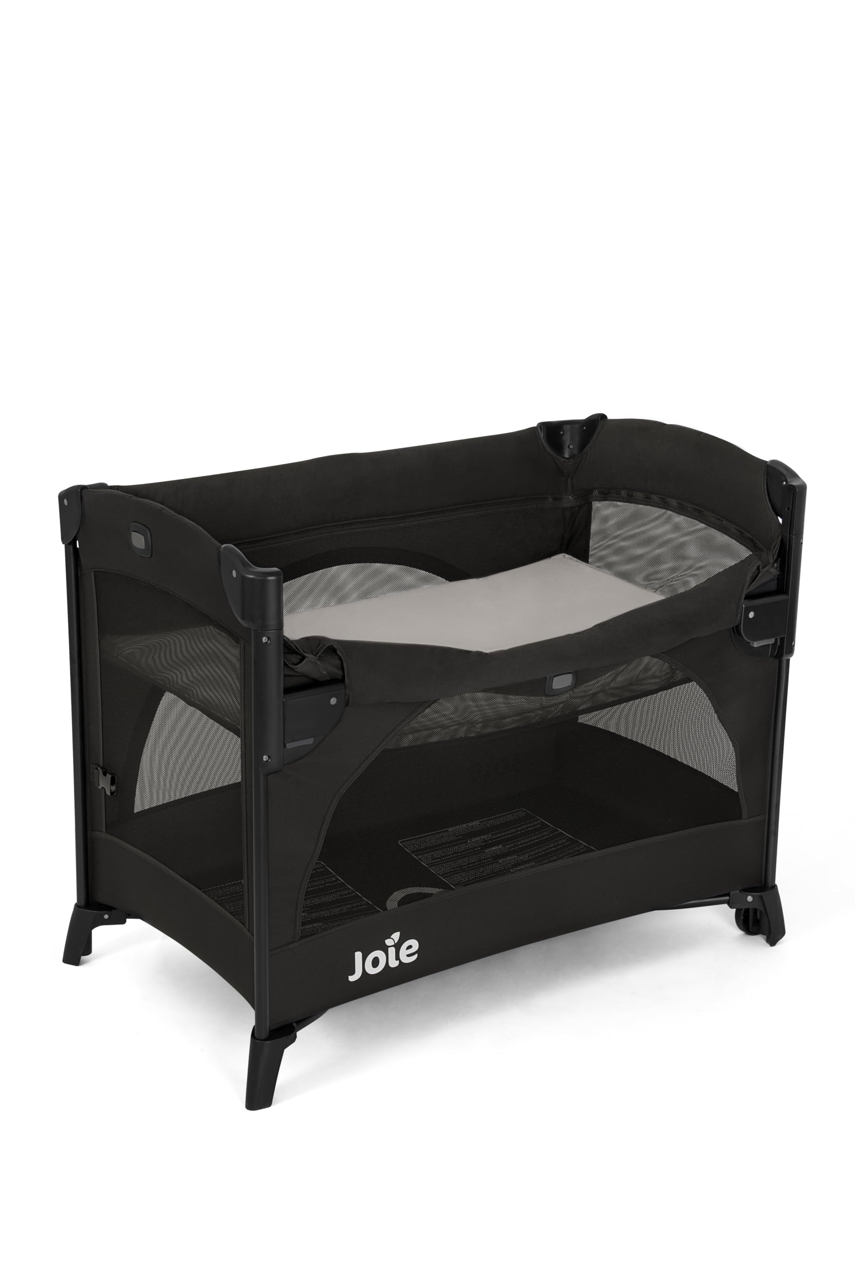 Joie KUBBIE Sleep Lit Parapluie bébé avec Bassinet De la Naissance à 15 kg Côté abaissable cododo Pliable Compact Léger Matelas Confortable Sac Transport Inclus Color Shale