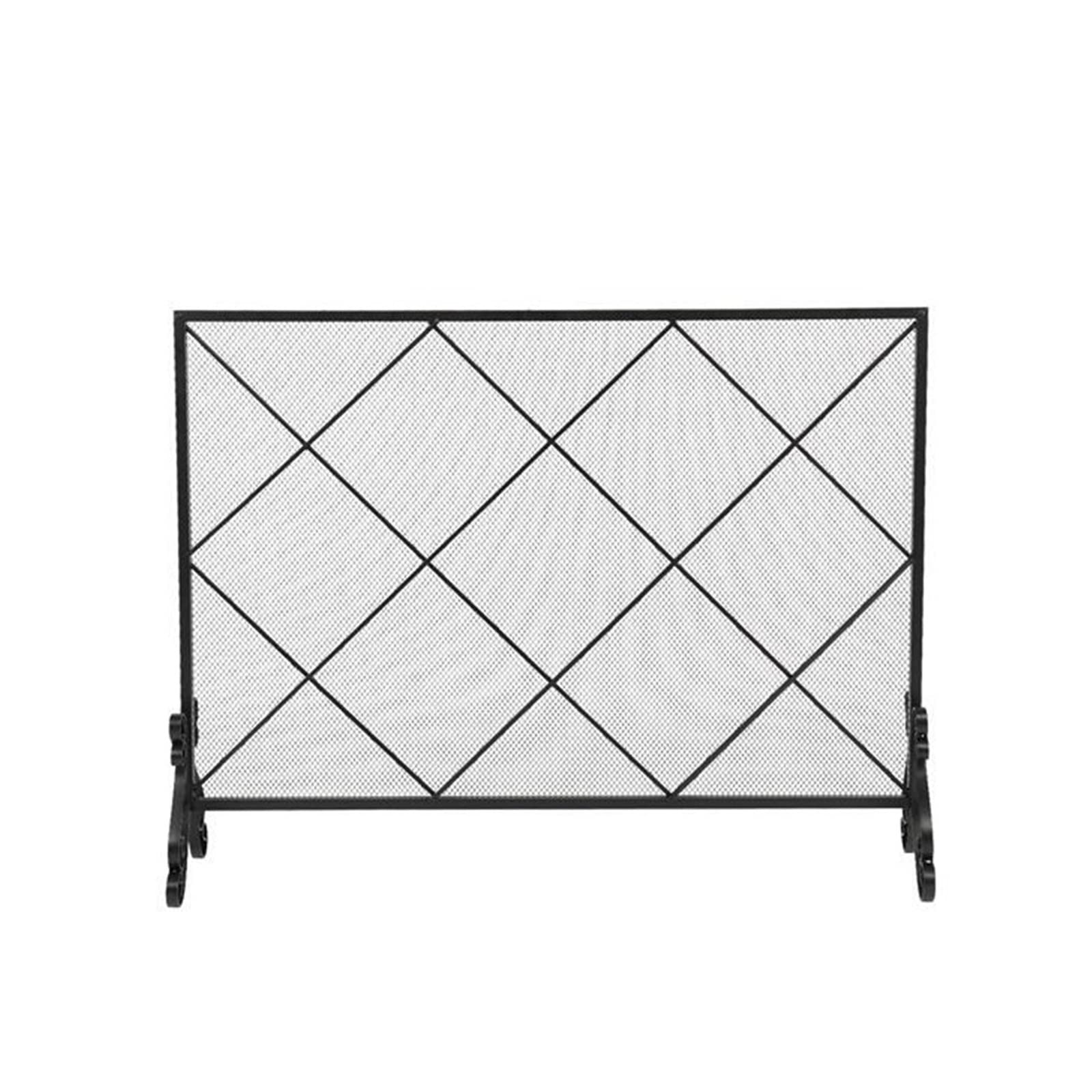 Schermi per Caminetti di Guardia Schermo for Camino Linea Spessa Diamante Grande Griglia Decorativa In Ferro Facile Montaggio Copertura for Camino Solida Accessori per Caminetti in Rete Decorativa