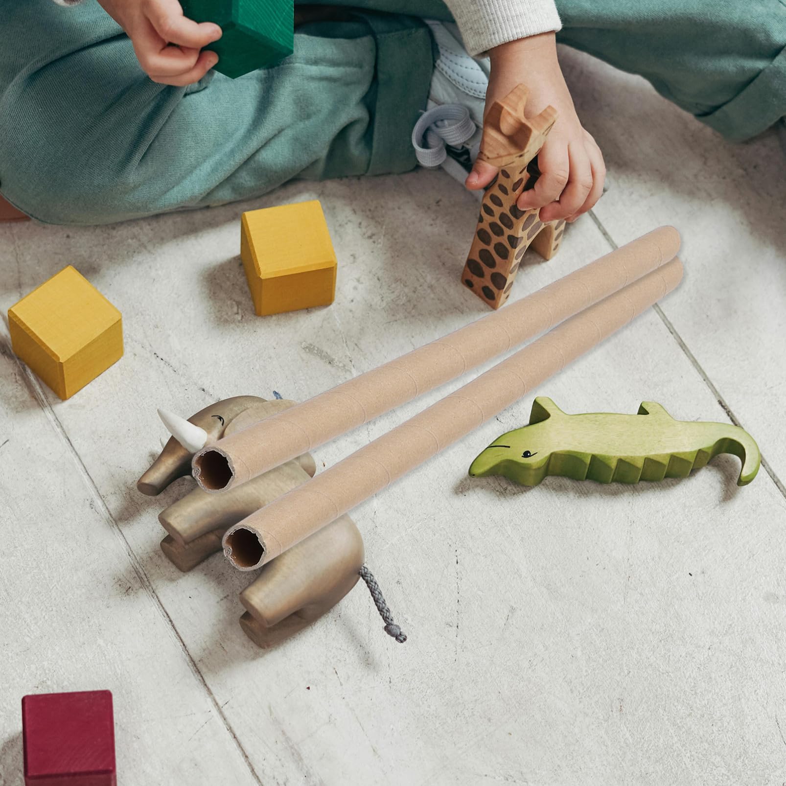 STOBOK 5 StüCk Runde PappröHren, Robuste Bastelpapierrollen FüR DIY Kunstprojekte, 67.7 X 3 Cm, Khaki, Ideal FüR Kinder Und GruppenaktivitäTen