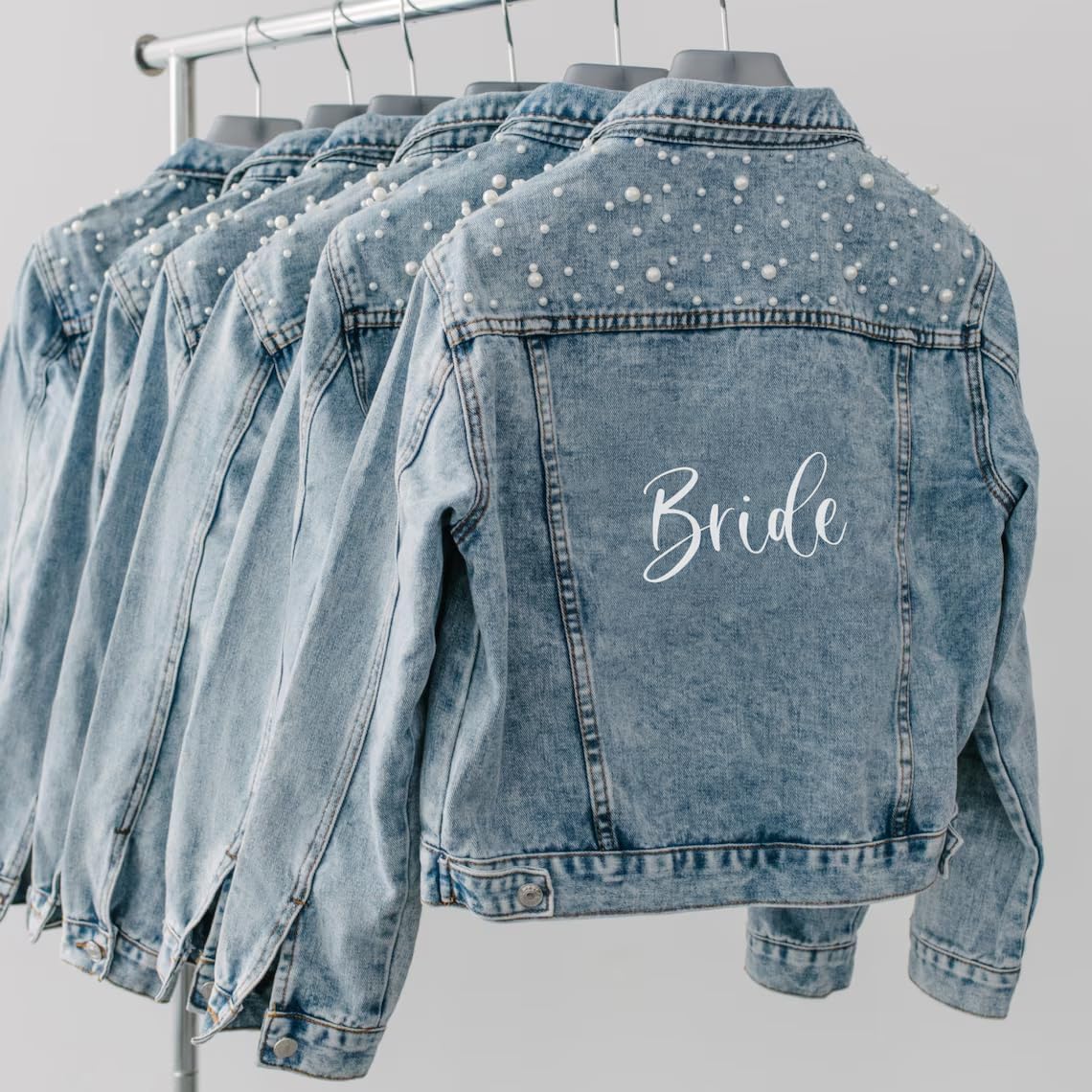 Customized Women's Pearl Denim jackets Future Mrs. Jacket Wedding Jacket Wifey Jacket Personalized