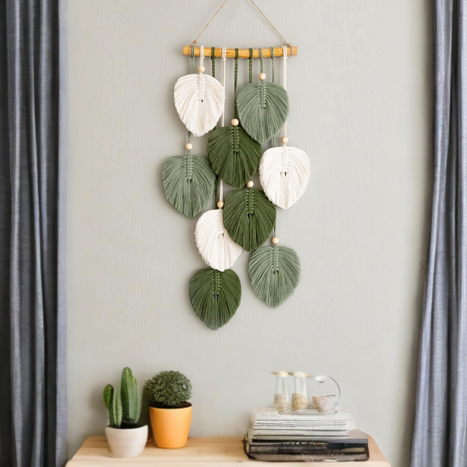 Macramé Décoration mural Bohème, Tenture Macramé, Déco Boho, pour Chambre à Coucher, Salon, Bureau, Appartement