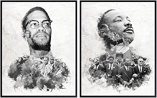Martin Luther King, MLK, Malcolm X - African American Civil Rights Wall Art Decor Decoration - Inspirational Poster Print Set for Living Room, Bedroom, Office - Gift for Black History Month