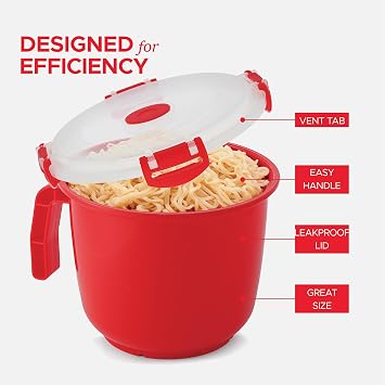 Tafura Microwave Bowl with Lid, 34 oz, BPA-Free, Leak-Resistant