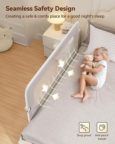 Miniatura 7 de Barandilla protectora para cama de bebé, riel de cama de 48 pulgadas de grosor para niños pequeños, barandillas laterales de seguridad extraaltas