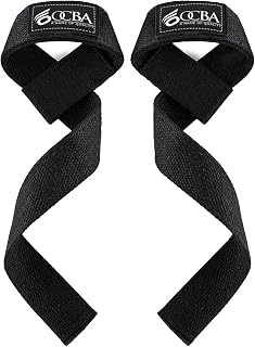 OCBA Wrist Straps Wraps for Weightlifting Heavy Duty Wrist Wraps Cotton Padded Gym Wrist Supports Bodybuilding Powerlifting Fitness Grips One Size Fits All with Thumb Support
