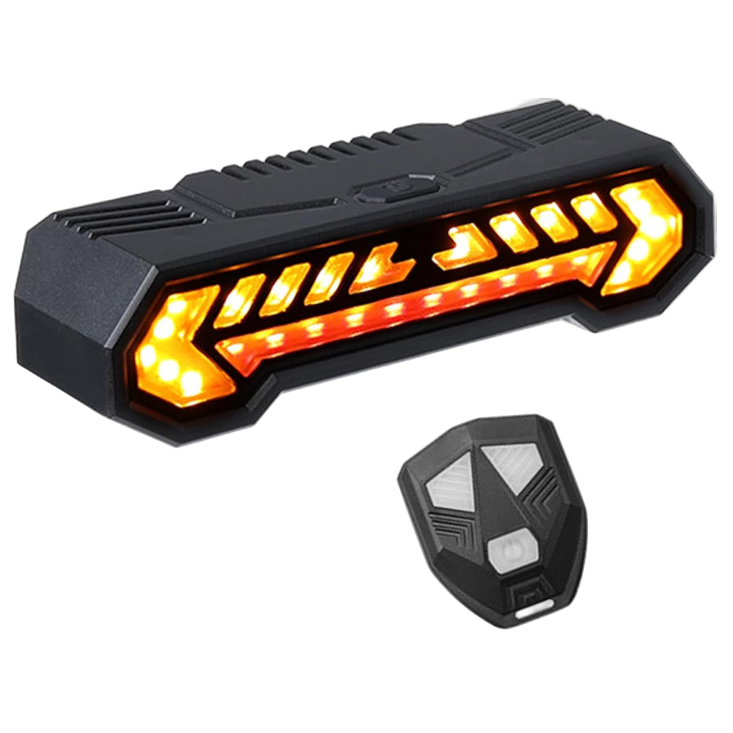 Remote-Controlled Multi-mode Wireless Bike Tail Light – Bike Turn Signals with Projection and Alarm Sound Waterproof for Ebike (Black)